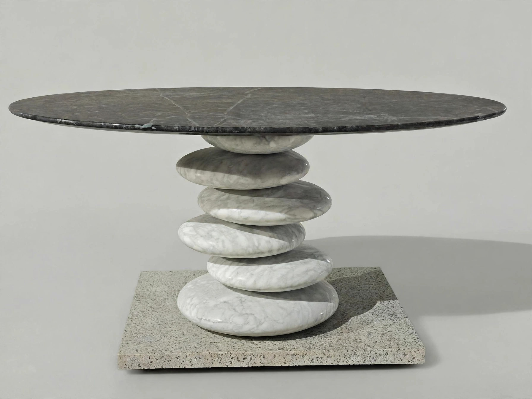 Pebble-Base Marble Dining Table